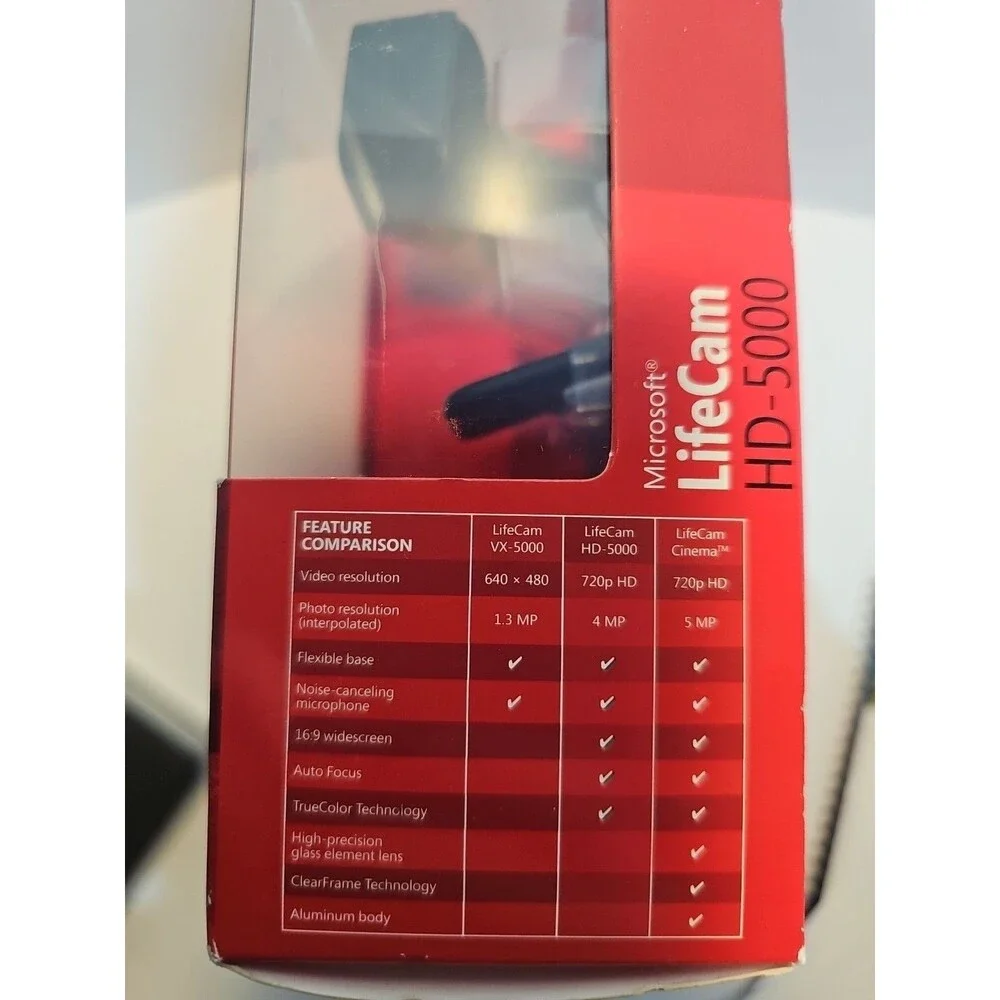 Microsoft LifeCam HD-5000 720p HD Webcam Auto Focus USB Camera Sealed